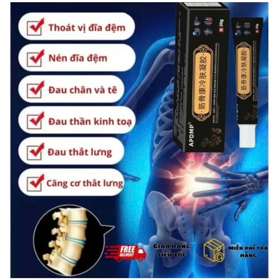 [CHÍNH HÃNG] Gel giảm đau thắt lưng, thoát vị đĩa đệm, giảm đau xương khớp, thoái hoá, bong gân