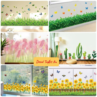 Decal dán chân tường cỏ sẵn keo, decor lớp học, trang trí nhà cửa. Kích thước shop ghi