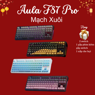 Bàn phím cơ Aula F87 Pro, Mạch Xuôi, Silent, 3 Mode, Hotswap 5 pin, Full Mod, RGB, Gasket 5 lớp, âm gõ Creamy