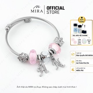 Lắc Tay Vòng Tay Charm Mira&Co KPAN-M11 Charm Mix 2 Chữ Phụ Kiện Vòng Tay TiTan Charm Xi Bạc