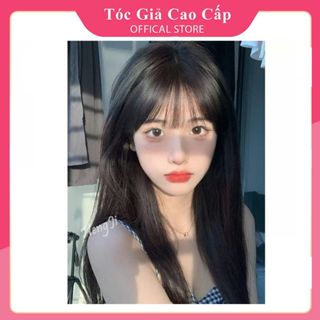 Tóc giả nữ nguyên đầu thẳng dài 60cm, tơ cao cấp, tặng kèm lưới trùm tóc, 7007, lolita