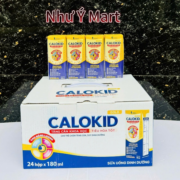 nhuymart- (Thùng 24 hộp) sữa công thức pha sẵn CALOKID GOLD dạng hộp 110ml, 180ml cho bé