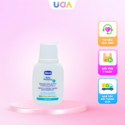 Sữa tắm gội 2in1 cho bé chiết xuất yến mạch Chicco - 50ml - 0m+ (Chai du lịch)