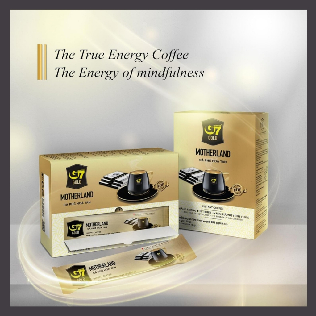 Cà Phê Hòa Tan G7 Gold Motherland Trung Nguyên- Hộp 14 sticks x 18gr