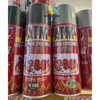 Sơn xịt chịu nhiệt ATM - có 2 màu: Đen và Bạc (chất lượng bình dân)