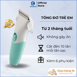 Tông đơ cắt tóc cho bé sạc pin có dây rời, tăng đơ cắt tóc cho trẻ em chống ồn, tặng bộ 6 phụ kiện và áo choàng cắt tóc.