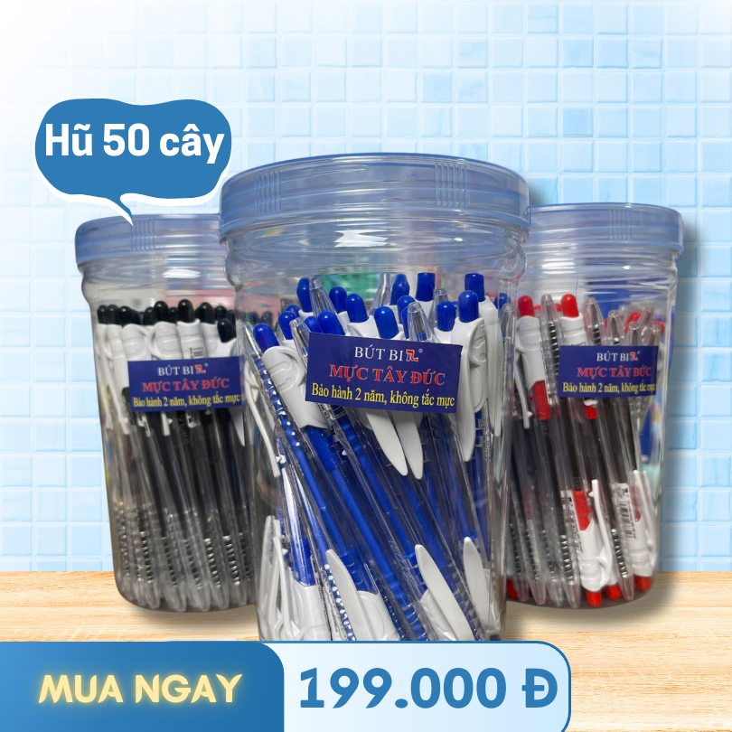 Hũ 50 cây Bút TL-079 Thiên Lộc đầu ngòi 0.7mm Mực Xanh/Đỏ/Đen