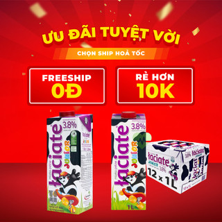  Sữa tươi không đường Laciate Junio Ba Lan hộp 1 lít x 12 béo cao 3.5% 