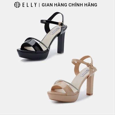 Giày sandal nữ ELLY EG249 cao gót 9.7cm da tổng hợp hở mũi thời trang