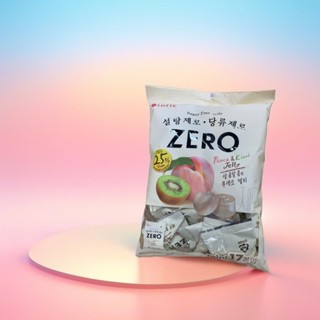Kẹo Dẻo  trái cây không đường hàn quốc ,Lotte  Zero free suger peach , kiwi Gói 238G(17 gói x14g )