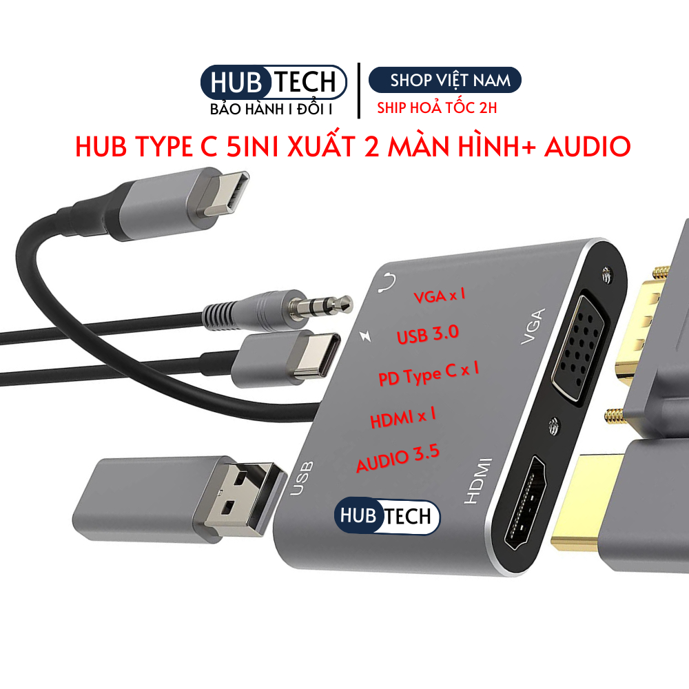 [Hỏa Tốc] Hub usb type c to hdmi,cổng chuyển đổi type c,usb type c hub mac laptop Đt ra HDMI 4k ra 2
