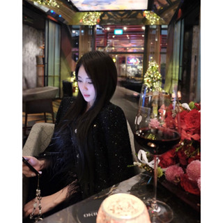 Brand Cherie - JIRENE TOP Áo dạ lấp lánh phối lông thiết kế sang chảnh