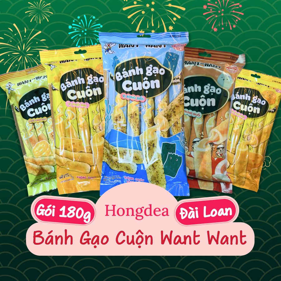 Bánh Gạo Cuộn Want Want đủ vị gói 180G Date mới - Hongdea Mart