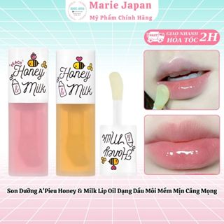 Son Dưỡng A'Pieu Honey & Milk Lip Oil Dạng Dầu Giúp Môi Mềm Mịn Căng Mọng Hàn Quốc 5g