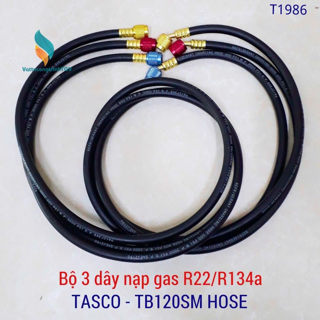 Bộ 3 dây gas dùng cho gas R22, R134a TASCO - TB120SM HOSE