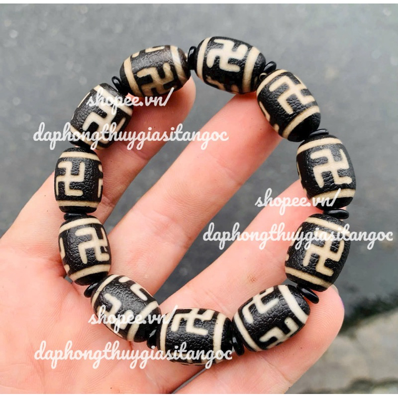 Vòng tay dzi mã nao chữ vạn lên vảy rồng siêu đẹp