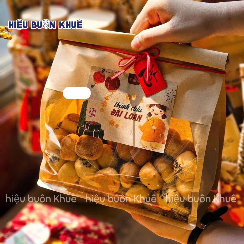 100 Túi Giấy Kraft Bánh Ngọt, Bánh Dứa, Bánh Quy, Bánh Thuyền, Kẹo Dừa, Đựng Bánh Mì Hoa Cúc, Bỏng N