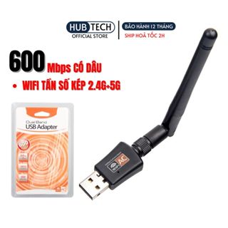 USB WIFI 5G 600Mbps 2 băng tần CARD WIFI thu phát wifi tự nhận cho win 10 11 cho PC và laptop ,windown , macos
