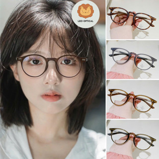 Kính cận cao cấp dáng tròn oval chuyên lắp cận chống ánh sáng xanh LEO OPTICAL K9152
