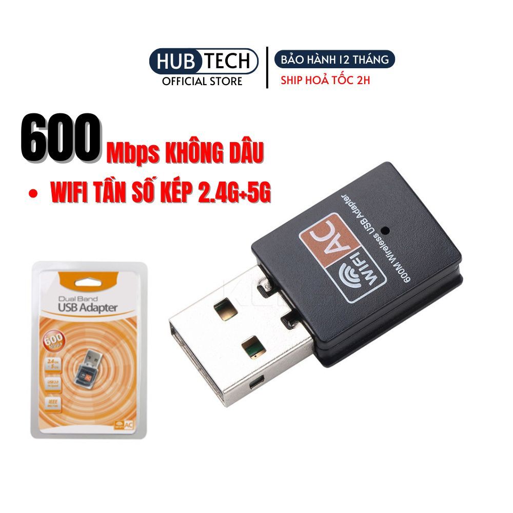 [Hỏa Tốc] Usb wifi , card wifi usb wifi cho pc laptop phát wifi 5g Băng tần kép 2.4G & 5GHz tốc độ c