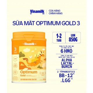 Sữa bột Optimum Gold 3 - Hộp thiếc 850g , mẫu mới