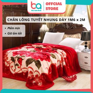 [HỎA TỐC] Chăn lông tuyết nhung loại dày 1m6x2m -mền lông tuyết - chăn nhung