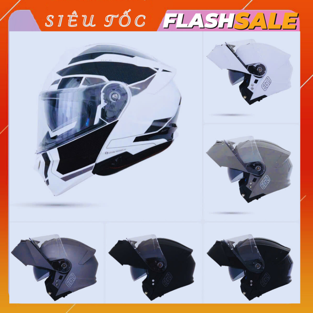 Nón bảo hiểm fullface 2 kính lật hàm Ego E91 Chính hãng