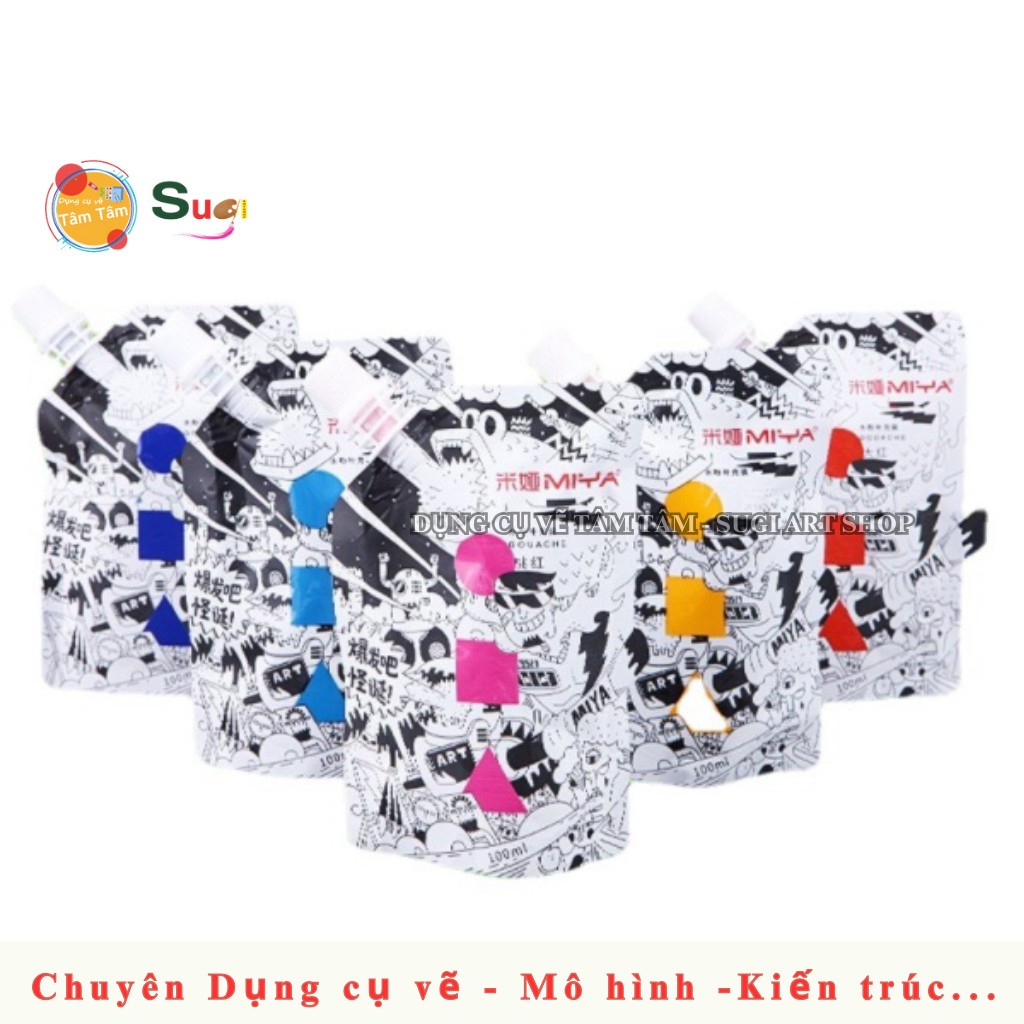 Màu Weird Gouache Miya dạng Túi 100m/ Màu Himi Gouache túi 100ml-Link số 1 50 màu/56 màu