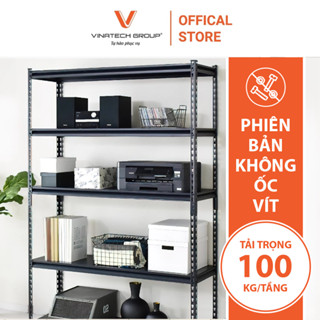 Kệ Sắt V Lỗ 5 Tầng Vinatech D1200xR400xC2000 Thiết Kế Móc Gài Tiện Lợi Trọng Tải Lớn 100Kg/ Tầng, Kệ Sắt Mâm Tôn