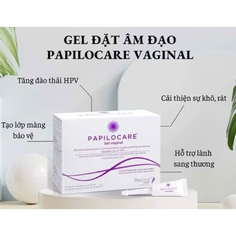 PAPILOCARE Gel phụ khoa tăng đào thải HPV, phục hồi và dự phòng sang thương cổ tử cung do HPV