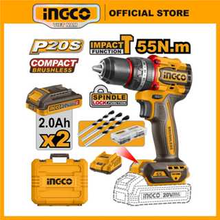 Máy khoan pin ingco 20V motor không chổi than, lực siết 55Nm CIDLI205581 Thân / CIDLI20558 Full bộ