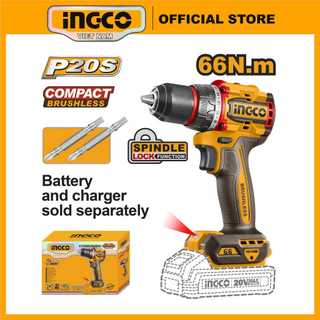  Thân máy khoan bin 20V  không búa  motor không chổi than lực siết 66Nm INGCO CDLI206681 
