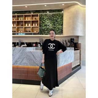 Áo nỉ dài tay mix chân váy đuôi cá, hoạ tiết xà-neo kim tuyến lấp lánh cực xinh, chân váy đuôi cá tôn eo hack dáng - 825