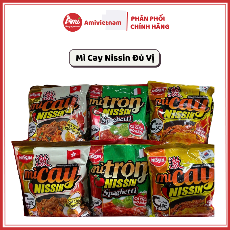 [MÌ CAY HÀN QUỐC] Mì cay Nissin Đủ vị phô mai, vị trứng muối, mì spaghetti