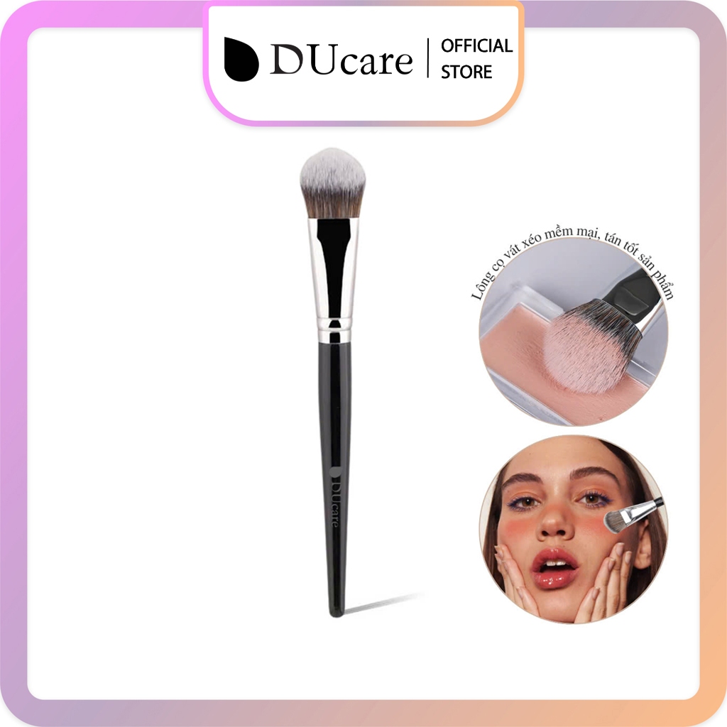 Cọ Tán Kem Nền Ducare Kích Thước 15*2 Cm, Chất Liệu Thân Bằng Nhựa Và Sợi Nylon Và Sợi Tơ Nhân Tạo