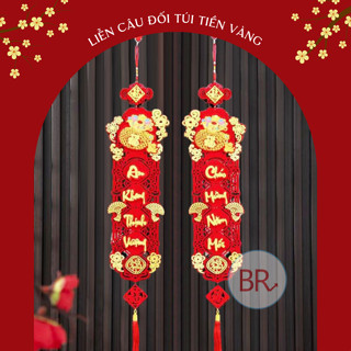 Bộ đôi câu đối đầu lân đỏ 95cm treo tết may mắn đầu xuân-Câu đối đỏ treo cửa trang trí, decor DIY tết 2025 02604