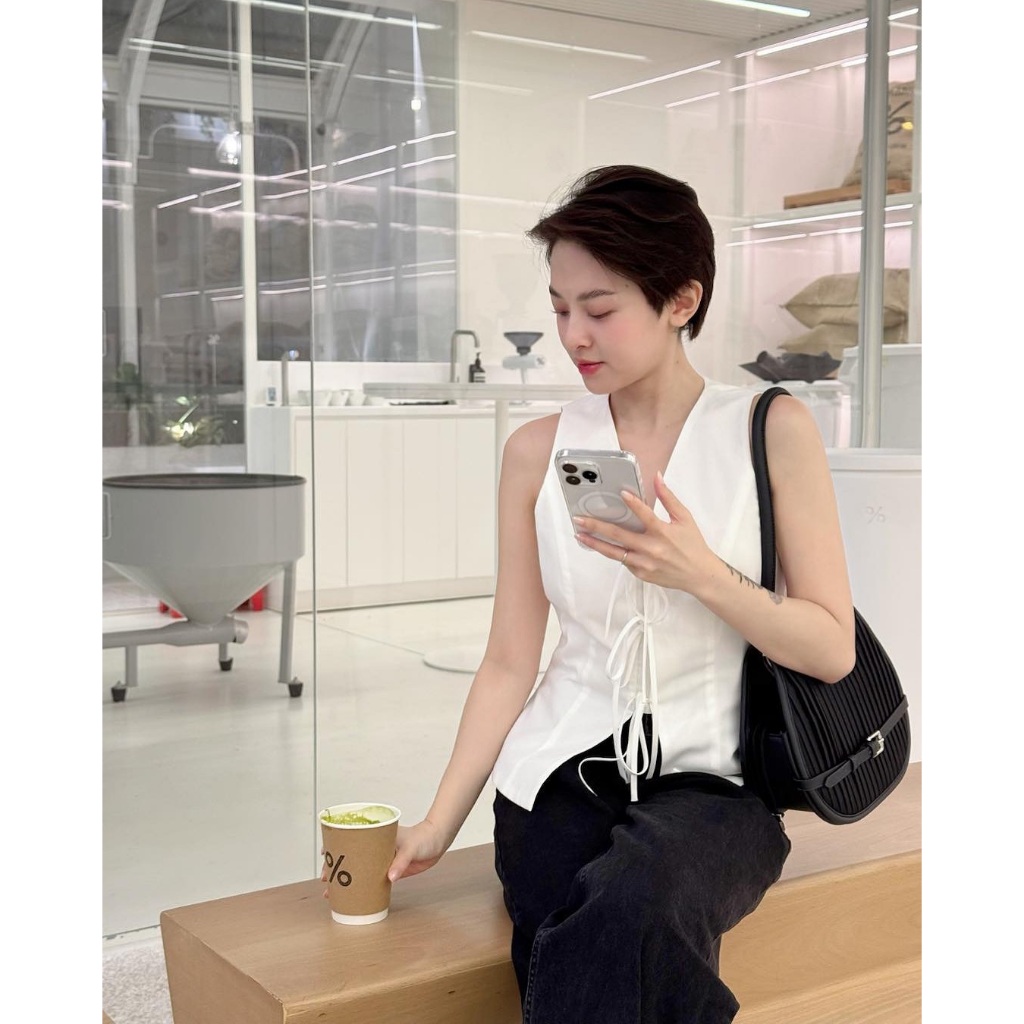 Áo ghile linen,  Áo linen thắt nơ