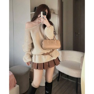 Set Áo Lệch Vai Phối Chân Váy Ngắn Dập Ly, Set Đồ Nữ Đi Chơi Đơn Giản Sang Chảnh( Kèm Áo Ống, Bét) Cho Nàng