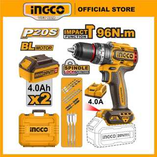  Máy khoan pin không chổi than 20V 3 chức năng có búa lực siết 96Nm INGCO Thân máy CIDLI209681  Full bộ CIDLI20968 