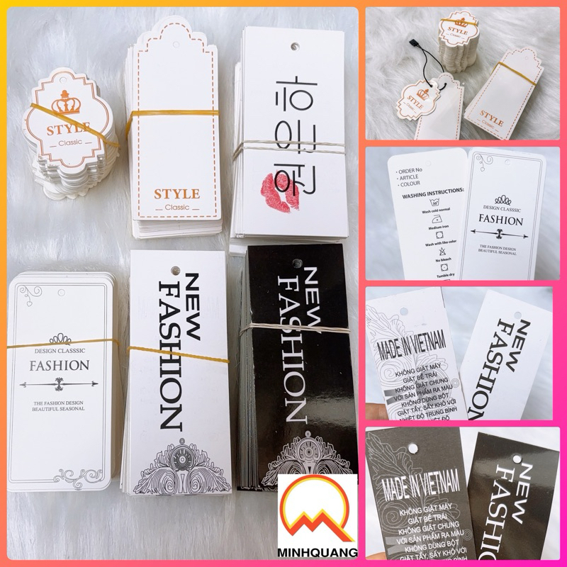Mác quần áo,tag giấy treo quần áo trưng bày cho shop (combo 50c)