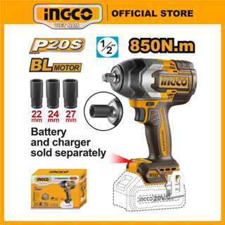 Thân máy siết bu lông pin 20V motor không chổi than, lực siết 850Nm INGCO CIWLI20851
