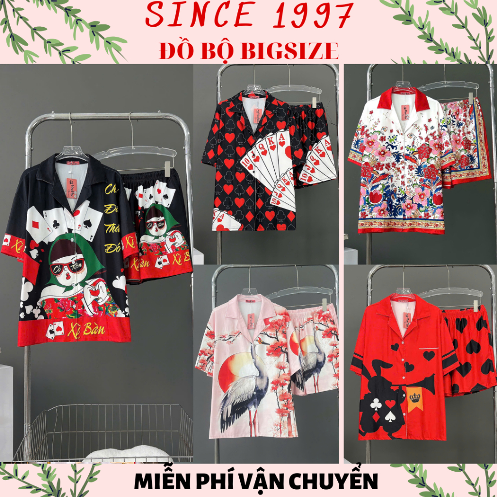 [60-85kg] Đồ bộ bigsize ĐÙI THUN LẠNH 5D Pijama đồ ngủ Bigsize, Pijama Thun Lạnh cao cấp xinh xắn