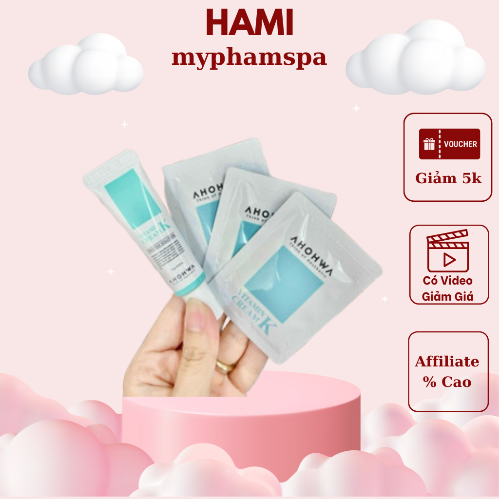 (Mini 12g) Kem Dưỡng Phục Hồi Ahohaw Vitamin K Cream Ahohwa HAMI AETHETIC Kem K Ahohaw