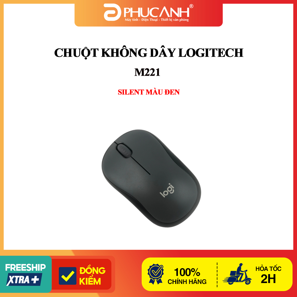 Chuột không dây Logitech M221 Silent Màu Đen