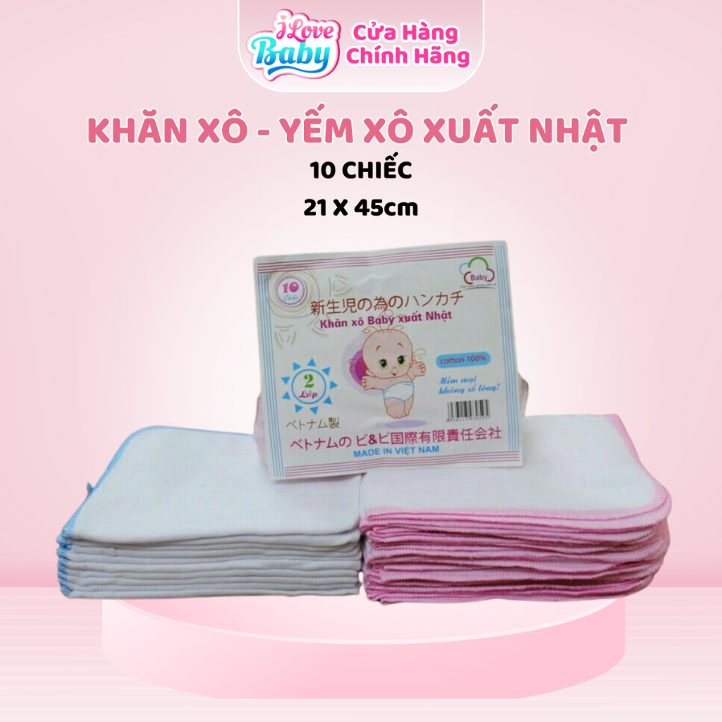 Khăn xô - Yếm xô xuất Nhật combo 10 chiếc.