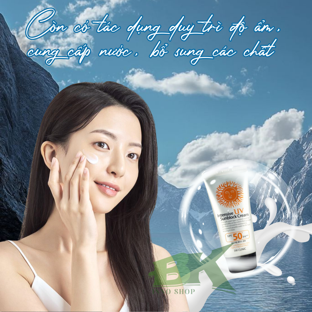 Kem Chống Nắng Intensive UV Sunblock Cream SPF50+ PA+++ Bảo Vệ Da Tối Ưu, Ngăn Tia UV, Dưỡng Ẩm, Giữ Da Rạng Rỡ | BKINNO