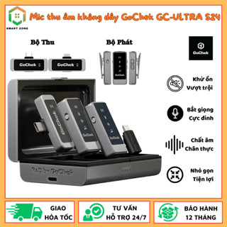 Mic thu âm không dây GoChek GC-ULTRA S24, Tích hợp 2 chân cắm khi live/quay video/ghi âm cho mọi thiết bị