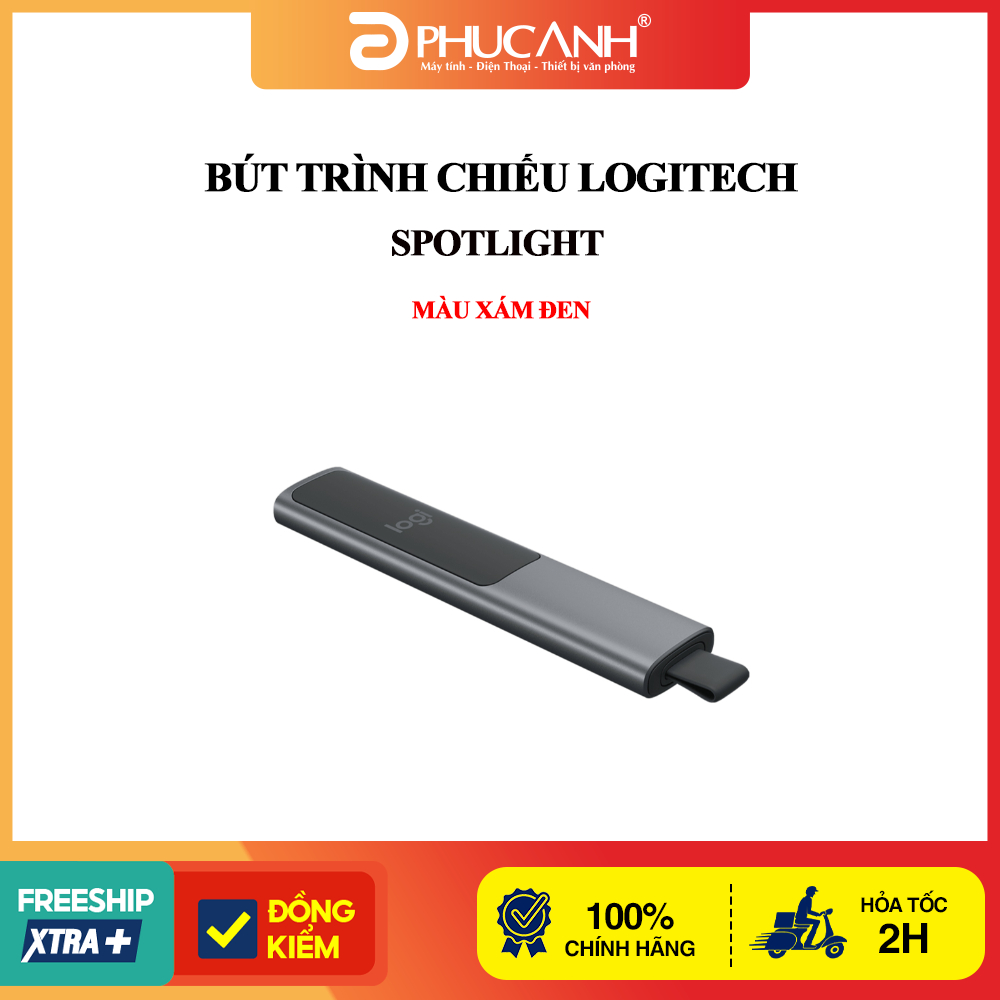 Bút trình chiếu Logitech Spotlight - Màu xám đen