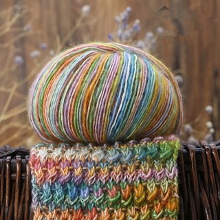  Len acrylic mix cotton màu loang 50g đan móc khăn áo túi xách 