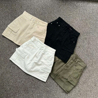 Chân Váy Ngắn Vải Kaki Jeans QC Cao Cấp Dày Dặn Túi Hộp Có Lót Quần CV32